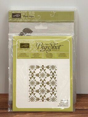BNDL STAMPIN UP 120540 PLANT HOPE STAMPS & 120175 VTG WALLPAPER EMBOSSING FOLDER